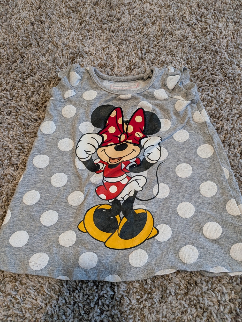 Disney Gray Polka Dot Minnie Mouse Tank Dress Size  3 Months